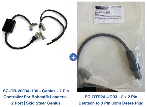 Kit | Bobcat 7 Pin to John Deere 3 Pin Controller | Skid Steer Genius