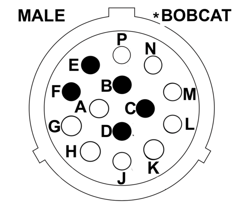 Electrical Adapters | Machine Side CAT (ABC-Series), Terex & ASV 8 Pin to Attachment Side Bobcat 14 Pin | SG-CT8-BC14 | Skid Steer Genius