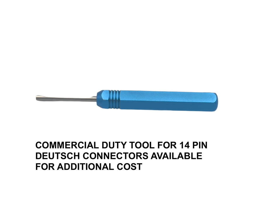 Wire Harness | Deutsch 14 Pin Female Machine Side 14 Pin to Attachment Side - 2 x Spade Lugs - 9 Feet Long | SG-BC14-SP4-9 | Skid Steer Genius