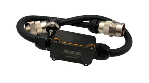 The MUX PRO uses a heavy duty enclosed box with magnets to old it on to your boom.