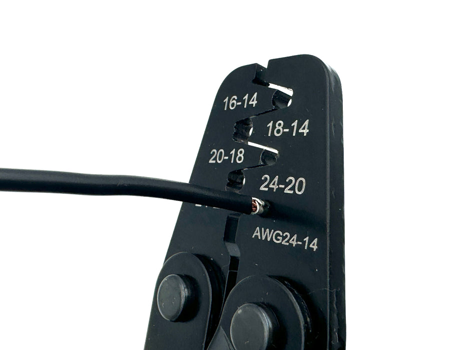 Crimp down until it bites