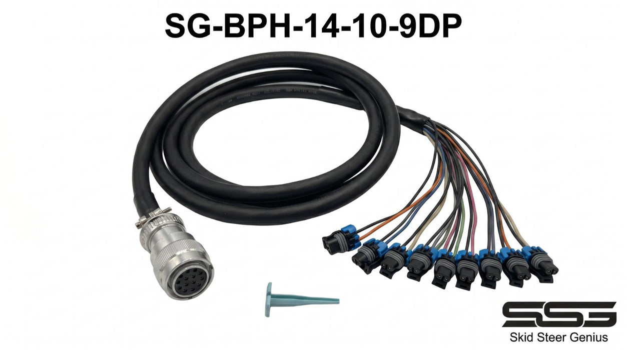 10-Output Attachment Harness with Deutsch Plugs – BPH-14-10-9 for Graders and Cold Planers | Skid Steer Genius