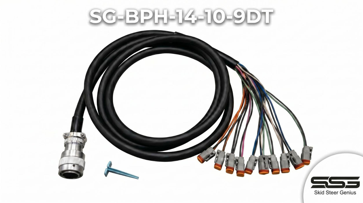 10-Output Attachment Control Harness 14-Pin Female Machine Side – Delphi Outputs for Bobcat Graders Planers | Skid Steer Genius