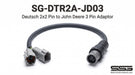 Deutsch 2-Pin to John Deere 3-Pin Adapter Cable for Deutsch Controller Outputs to JD Attachments | Skid Steer Genius