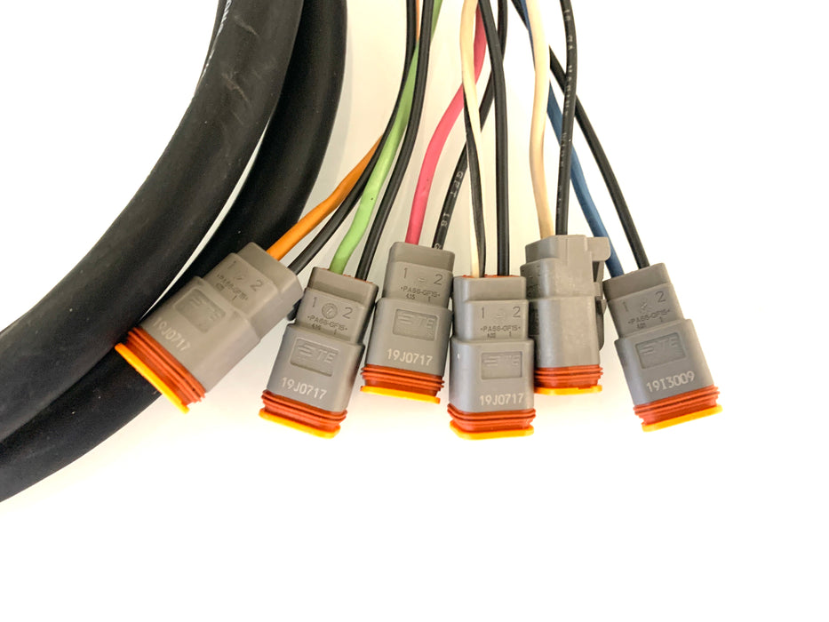 Wire Harness | Deutsch HD 14 Pin Female Machine Side to Delphi 2 Pin Harness Attachment Side - 6 Output | SG-BPH-14-6-9DP/DT/DN | Skid Steer Genius Wire Harness | Deutsch HD 14 Pin Female Machine Side to Delphi 2 Pin Harness Attachment Side - 6 Output | SG-BPH-14-6-9DP/DT/DN | Skid Steer Genius